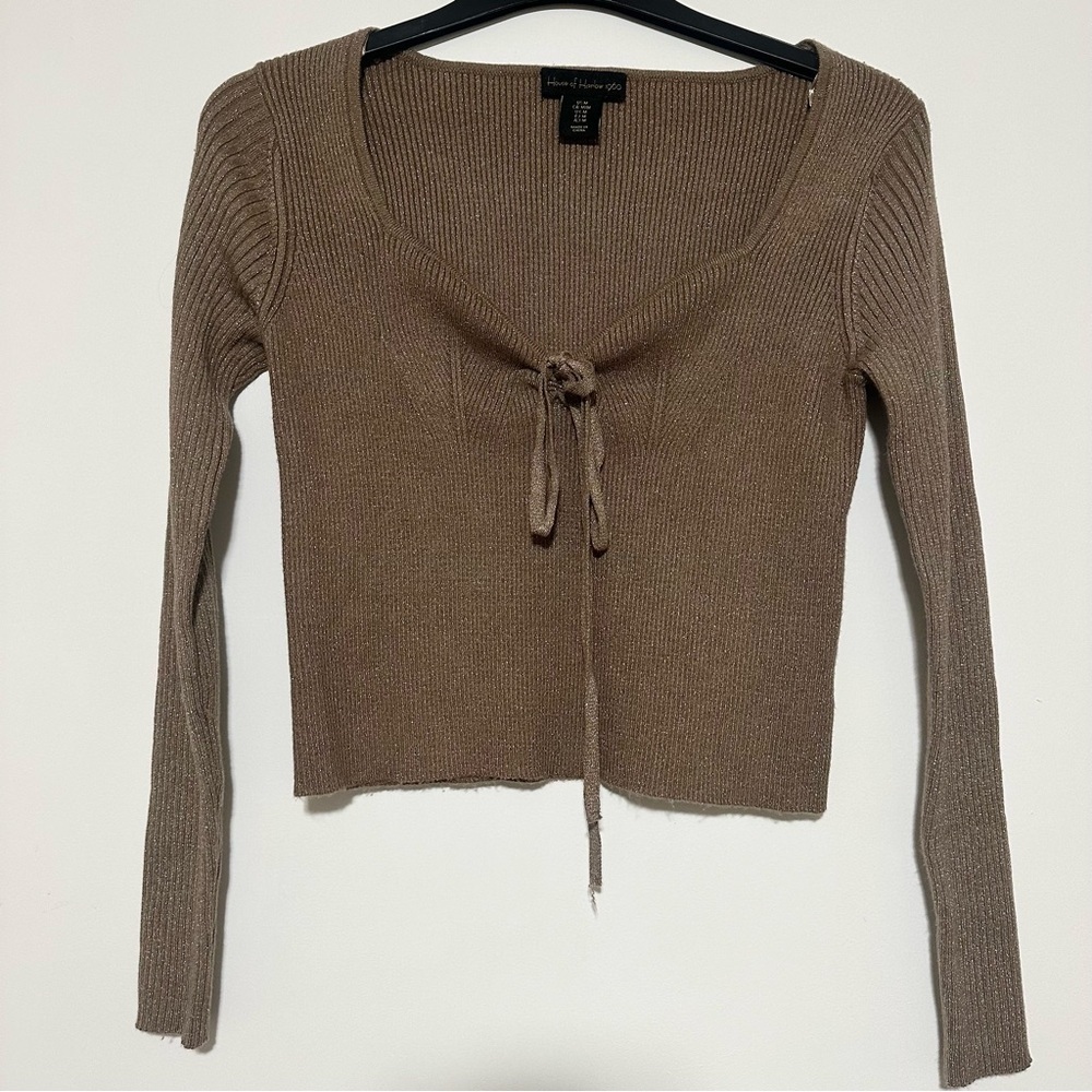 House of Harlow 1960 Metallics Long Sleeve Top Medium